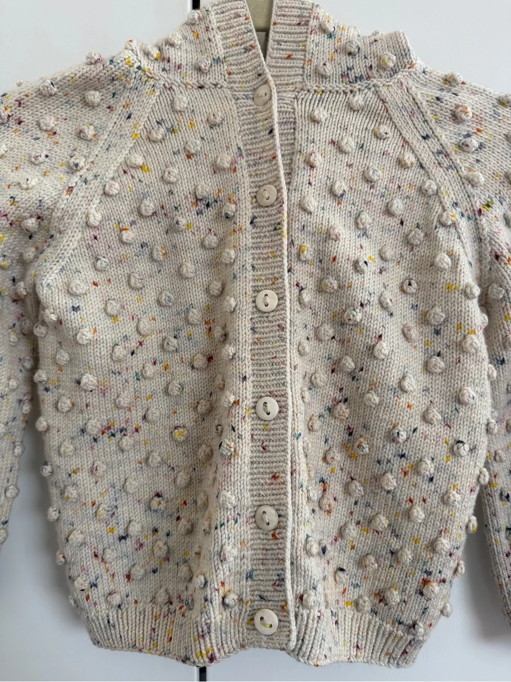 Misha and Puff Kids Confetti Hooded Cardigan Speckled Knit Cardigan Jacket - Picture 2 of 4